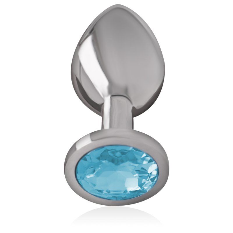 Intense Plug Anal Metal con Joya Azul | Talla L 9 cm
