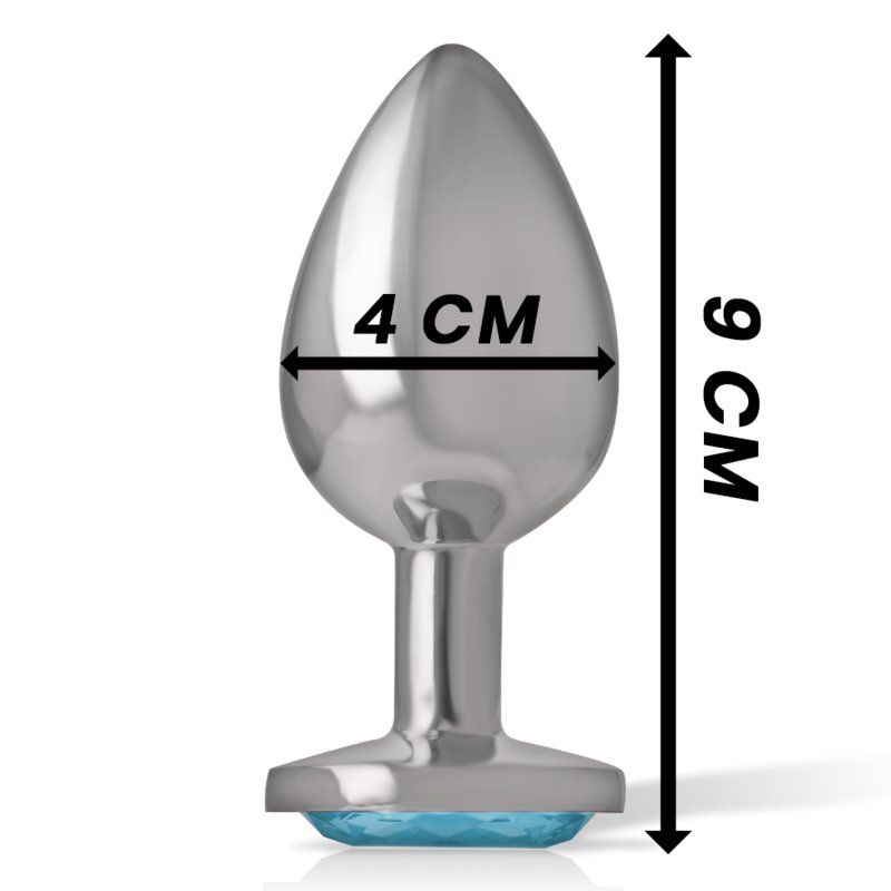 Intense Plug Anal Metal con Joya Azul | Talla L 9 cm