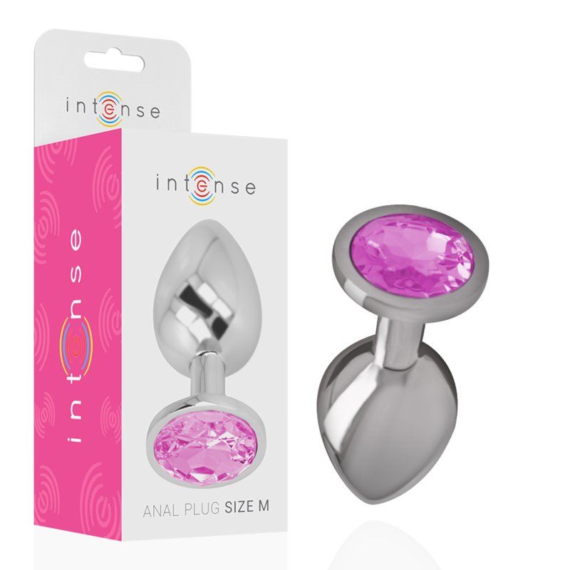 Intense Plug Anal Metal con Joya Rosa | Talla M 8 cm