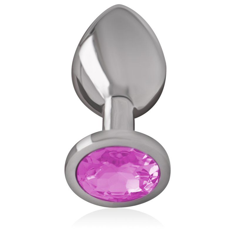 Intense Plug Anal Metal con Joya Rosa | Talla M 8 cm