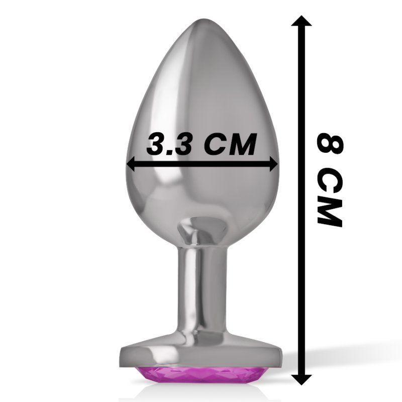Intense Plug Anal Metal con Joya Rosa | Talla M 8 cm