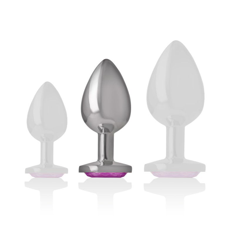 Intense Plug Anal Metal con Joya Rosa | Talla M 8 cm