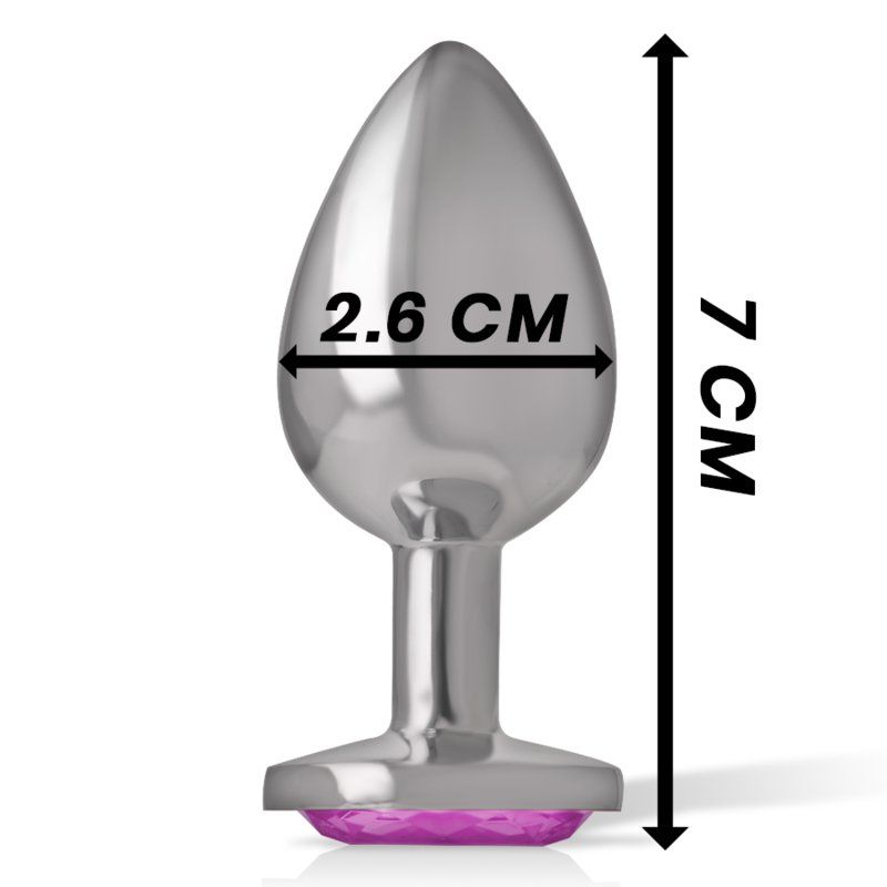 Intense Plug Anal Metal con Joya Rosa | Talla S 7 cm