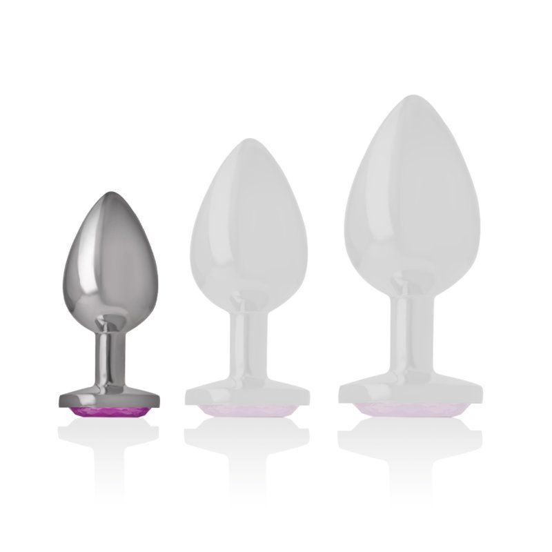 Intense Plug Anal Metal con Joya Rosa | Talla S 7 cm