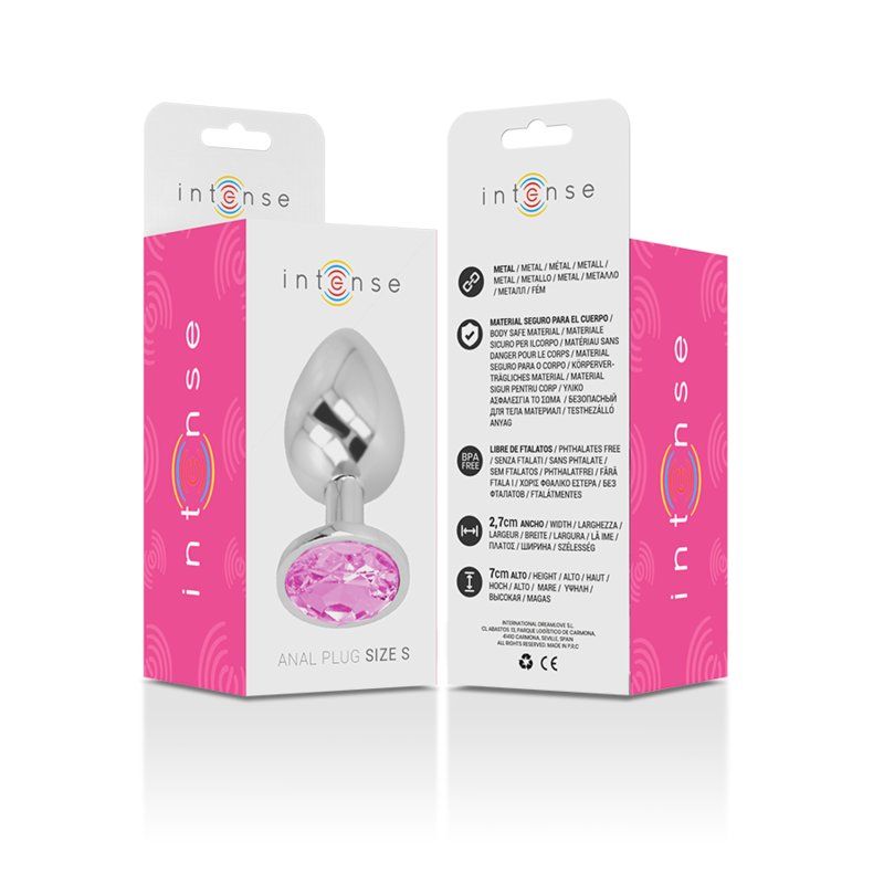 Intense Plug Anal Metal con Joya Rosa | Talla S 7 cm