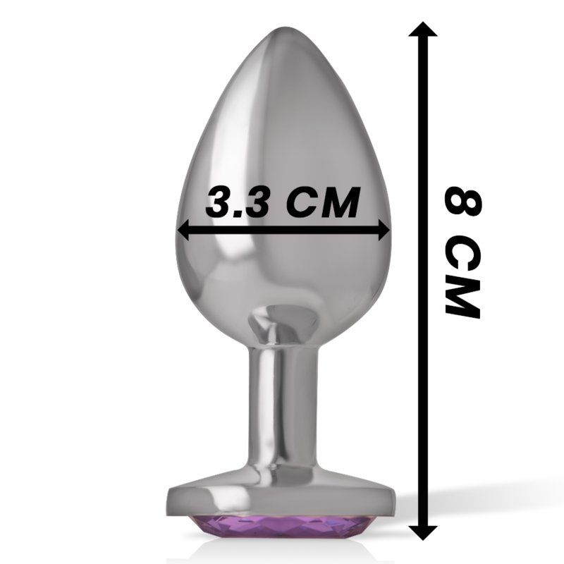 Intense Plug Anal Metal con Joya Violeta | Talla M 8 cm