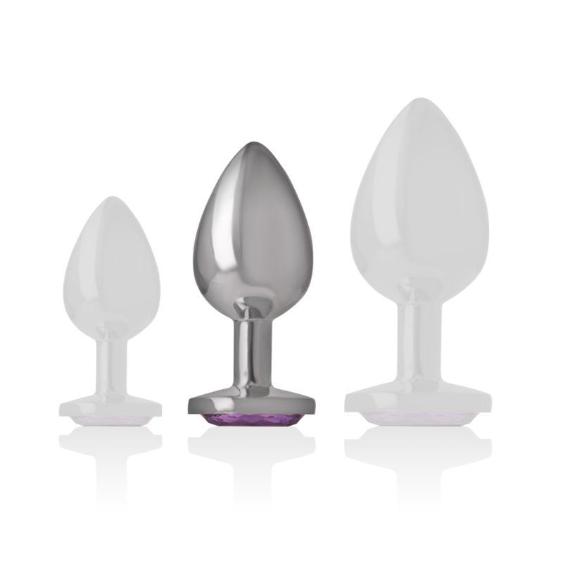 Intense Plug Anal Metal con Joya Violeta | Talla M 8 cm