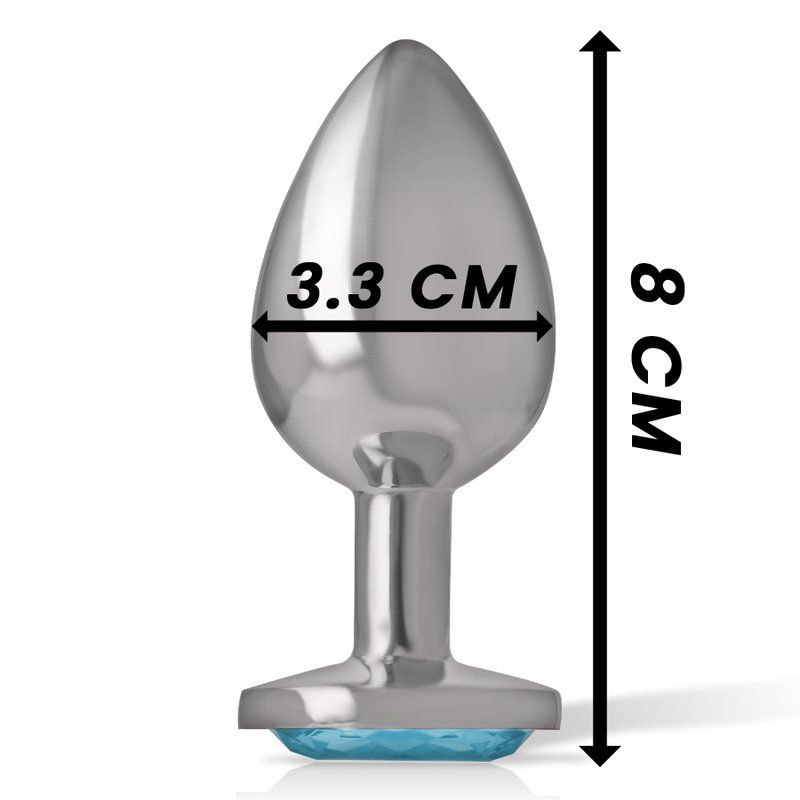 Intense Plug Anal Metal con Joya Corazón Azul 8 x 3,3 cm | Glamour y Placer