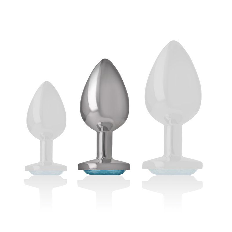 Intense Plug Anal Metal con Joya Corazón Azul 8 x 3,3 cm | Glamour y Placer