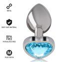 Intense Plug Anal Metal con Joya Corazón Azul 8 x 3,3 cm | Glamour y Placer
