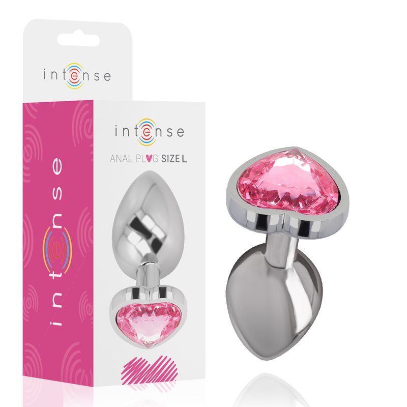 Intense Plug Anal Metal Aluminio Corazón Rosa Talla L