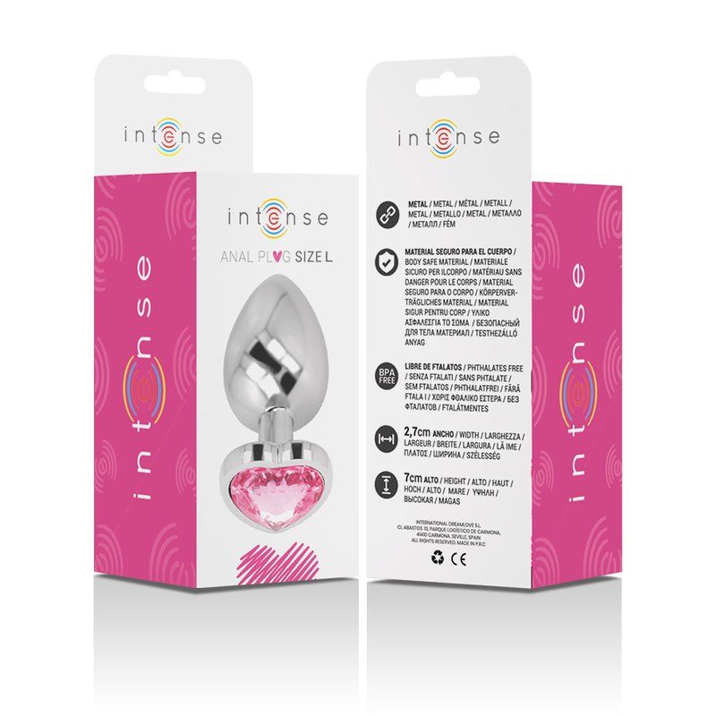 Intense Plug Anal Metal con Joya Corazón Rosa 9 x 4 cm | Elegancia y Placer