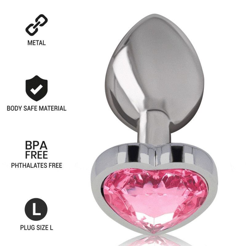 Intense Plug Anal Metal con Joya Corazón Rosa 9 x 4 cm | Elegancia y Placer