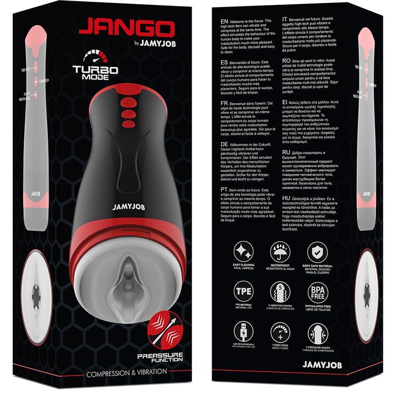 Jamyjob Jango Masturbador | Compresión y Vibración 26 cm