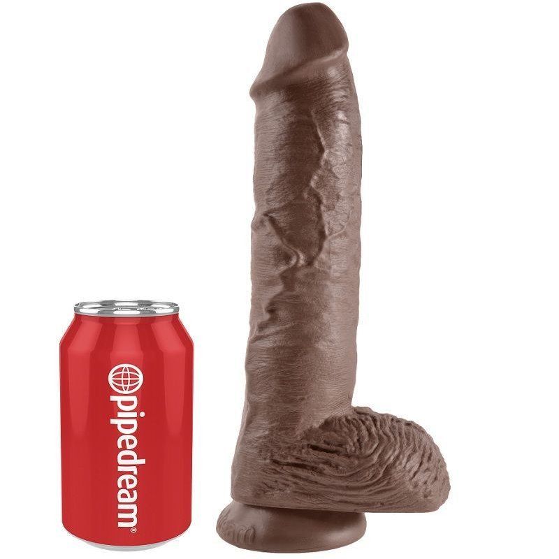 King Cock 10" | Dildo realista marrón 26,5 cm con ventosa