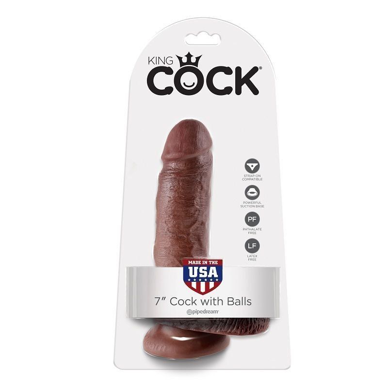King Cock 7 Pene Realistico Marron 17.8 Cm