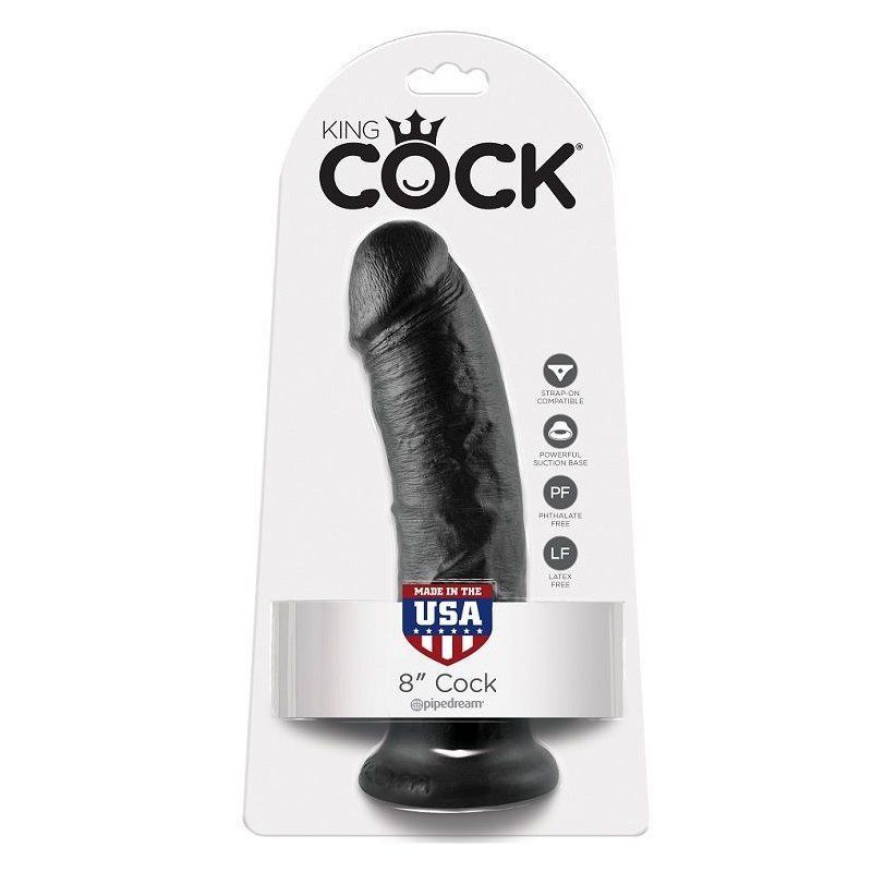 King Cock 8 Pene Negro 20.3 Cm