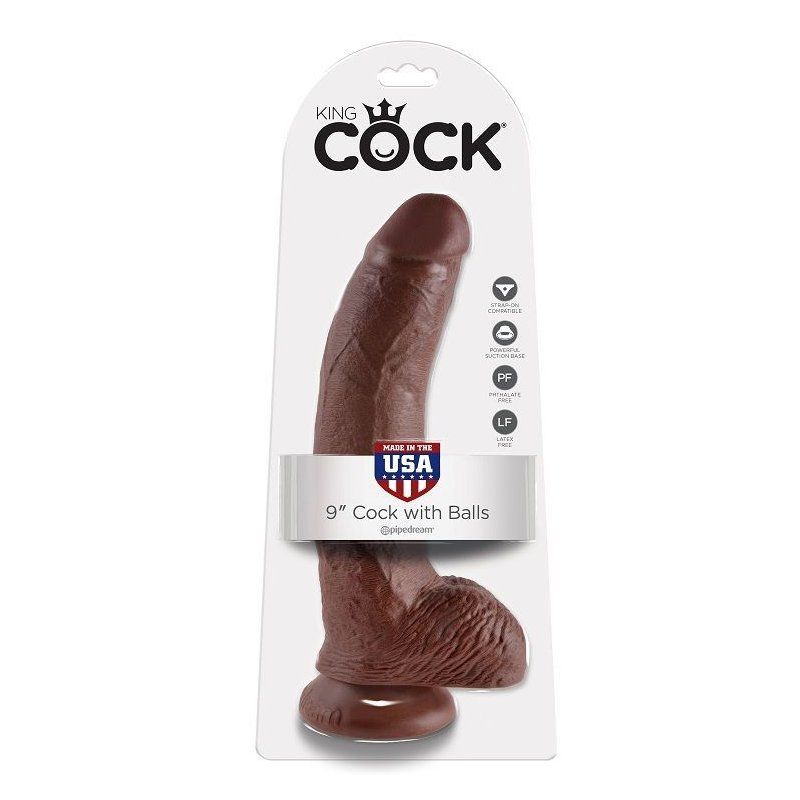 King Cock 9 Pene Realistico Marron 22.9 Cm