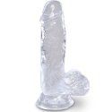 King Cock Clear Pene Realistico Con Testiculos 10.1 Cm Transparente
