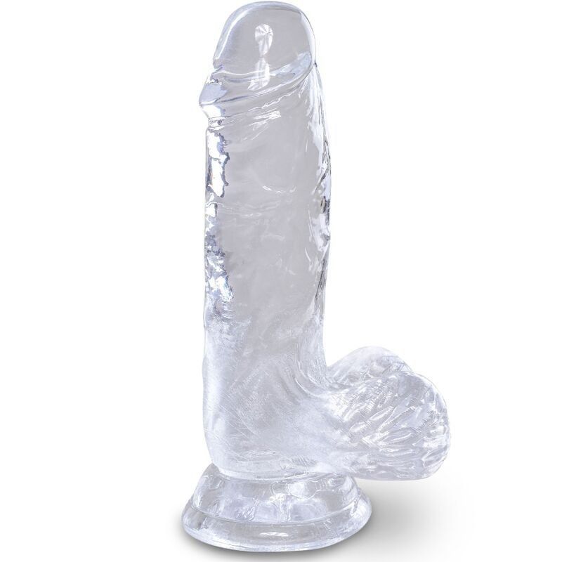 King Cock Clear Pene Realistico Con Testiculos 10.1 Cm Transparente