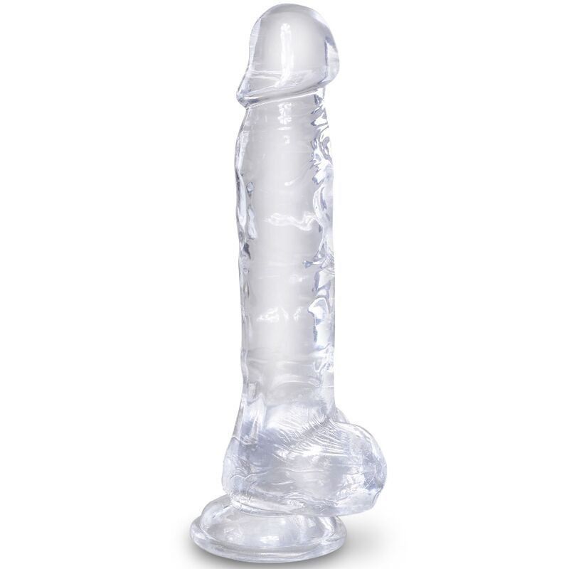 King Cock Clear Pene Realistico Con Testiculos 16.5 Cm Transparente