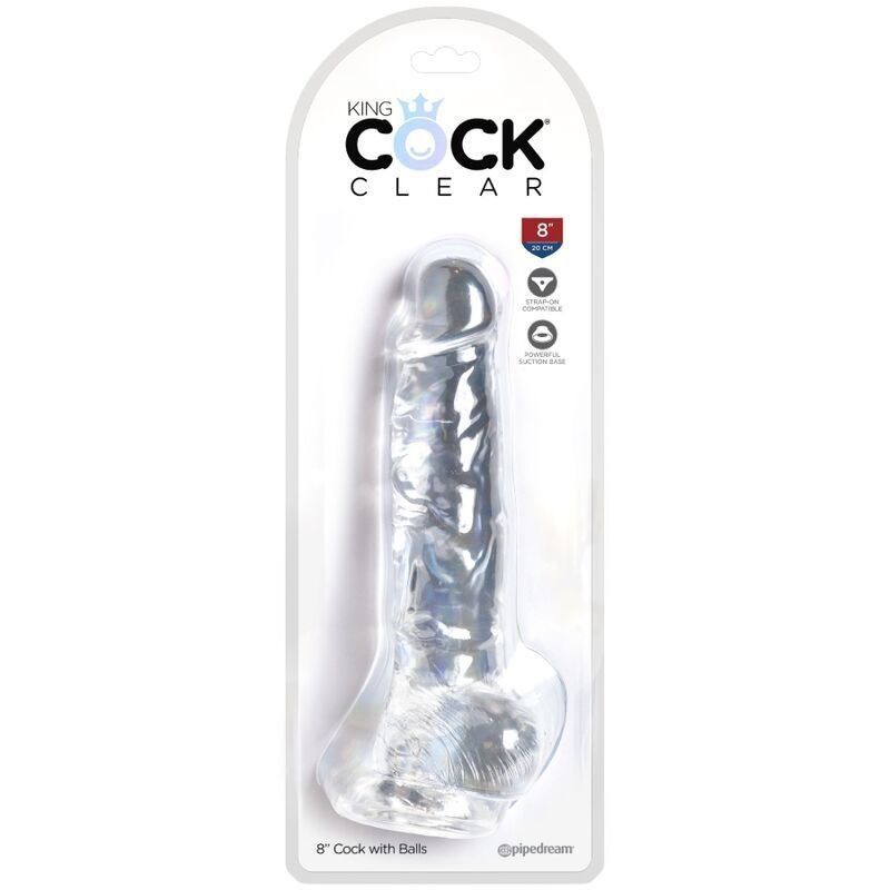 King Cock 8" Clear Transparente | Dildo realista 16,5 cm