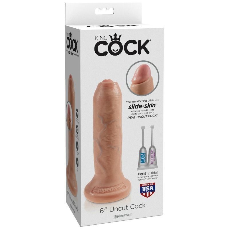 King Cock 6" Uncut | Dildo realista 15 cm con prepucio móvil