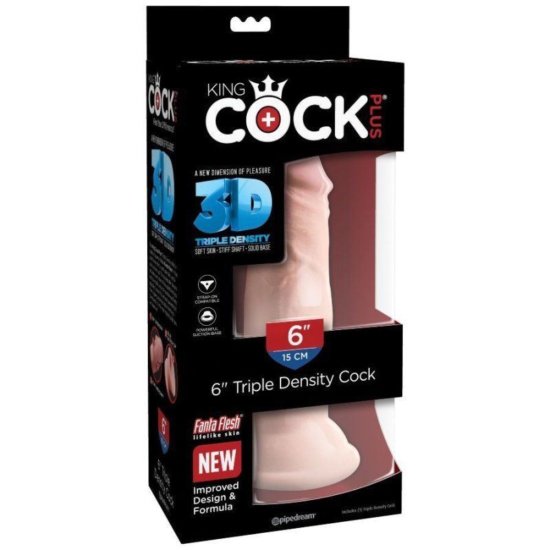 King Cock 6" Triple Densidad | Dildo realista 15 cm