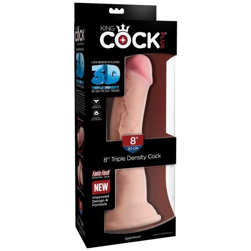 King Cock 8" Triple Densidad | Dildo realista 21,6 cm