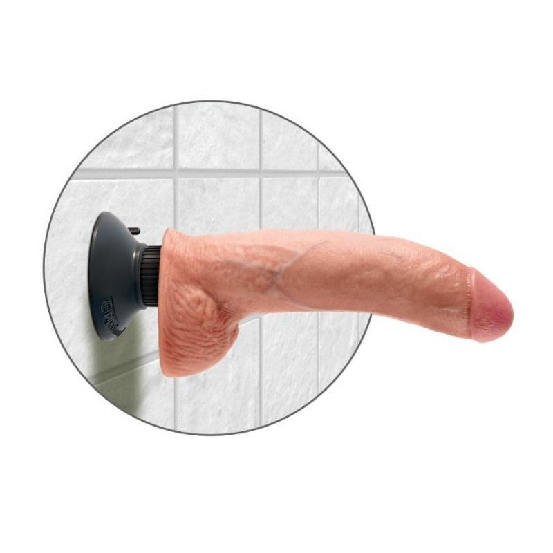King Cock Dildo Vibrador Con Testiculos 23 Cm Natural