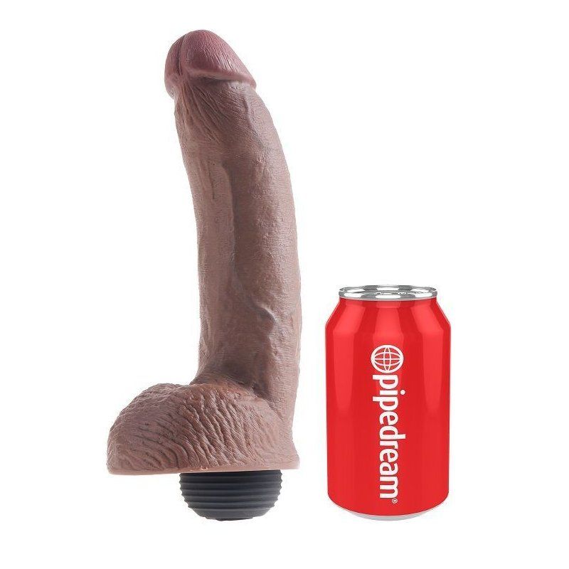 King Cock Pene Realistico Eyaculador Marron 22.86 Cm