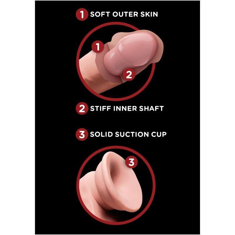 King Cock Plus 3D Dildo Swinging Balls 15.2 Cm