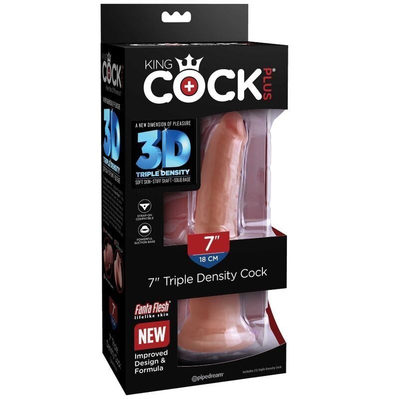 King Cock Plus Dildo 3D Triple Densidad 18 Cm