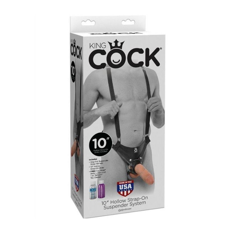King Cock Strap On Con Dildo Hueco 25.5 Cm Y Tirantes Color Carne