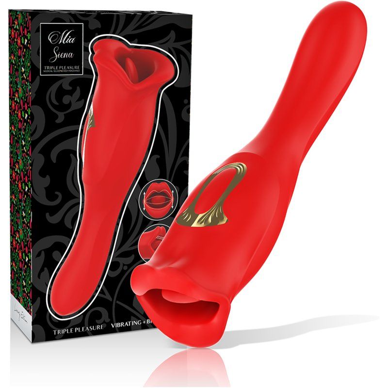 Mia Siena Vibrador Triple Placer | Besa Lame Vibra 15 cm