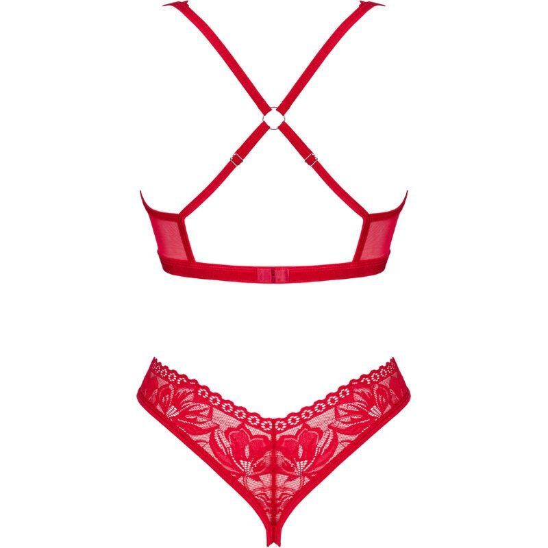 Obsessive Lacelove Set Dos Piezas Cupless Rojo Xs/S