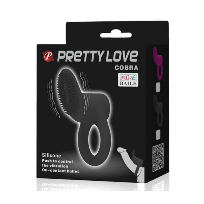 Pretty Love Anillo Vibrador Cobra Negro