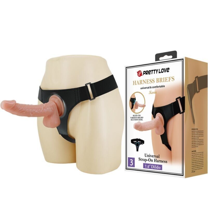 Pretty Love Harness Briefs Arnés Universal Con Dildo Kevin 19 Cm Natural