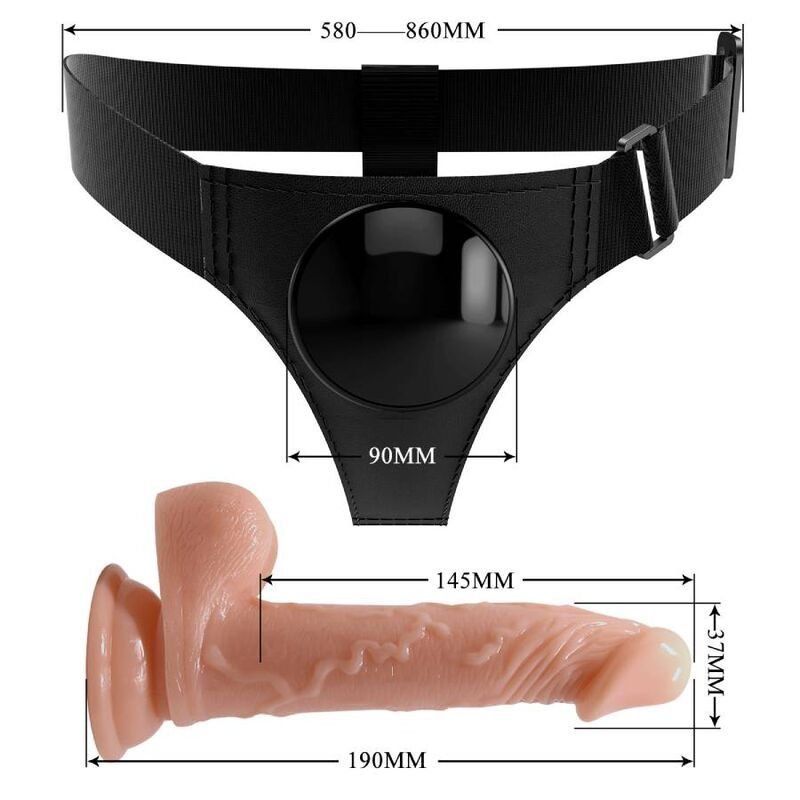 Pretty Love Harness Briefs Arnés Universal Con Dildo Kevin 19 Cm Natural