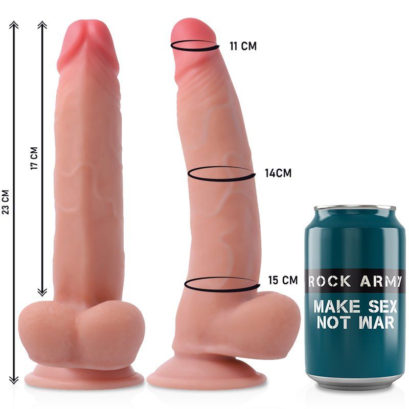 Rockarmy Arnés + Dual Density Leopard Dildo Realista 23 Cm O 4.77 Cm