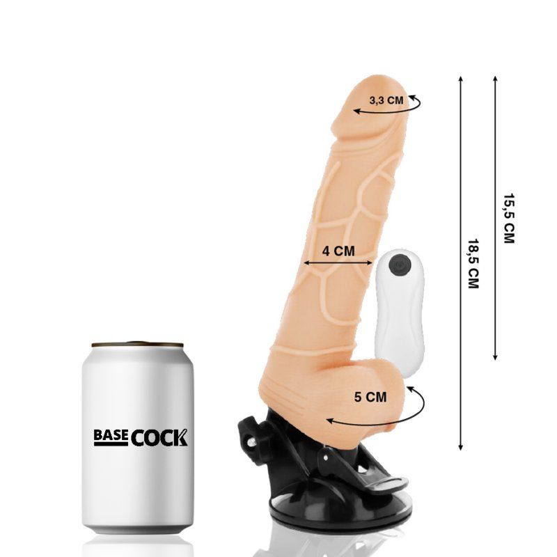 Basecock Vibrador Realistico Control Remoto Natural 18.5 Cm O 4Cm
