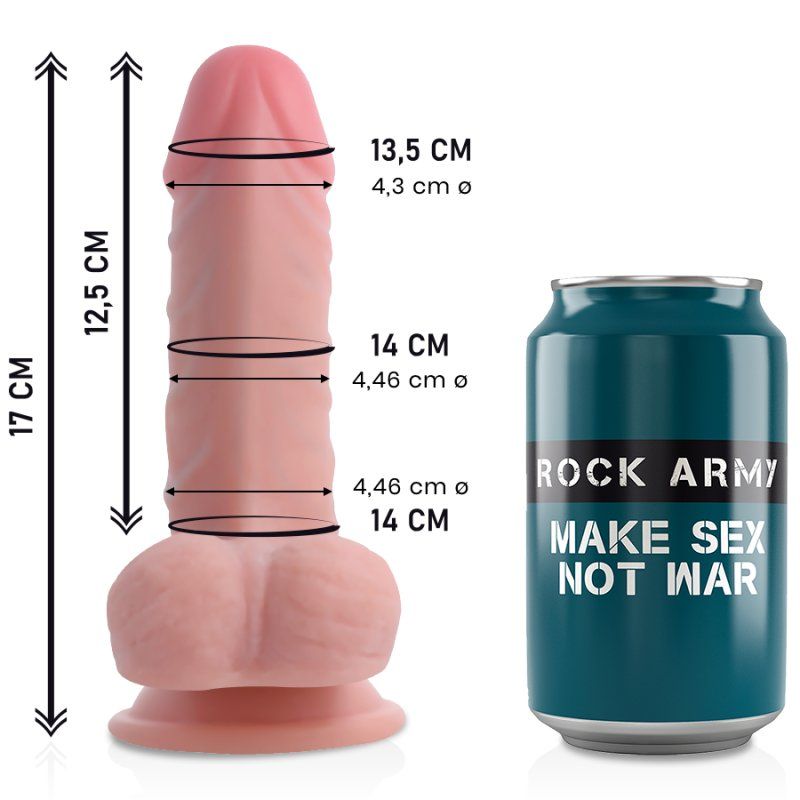 Rockarmy Dual Density Panzer Dildo Realista 17 Cm O 4.46 Cm