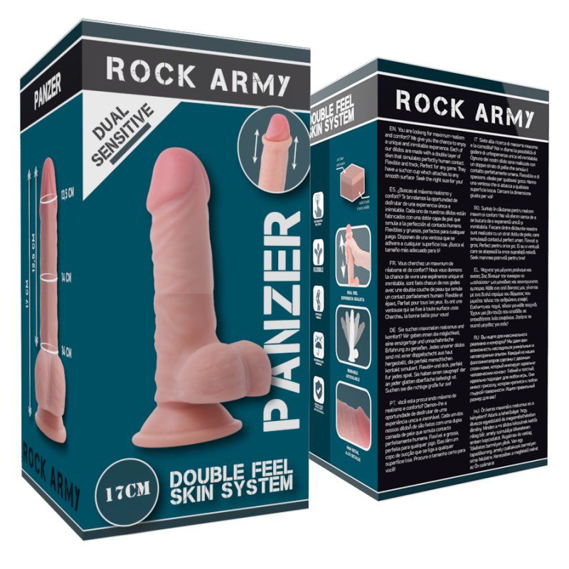 Rockarmy Dual Density Panzer Dildo Realista 17 Cm O 4.46 Cm