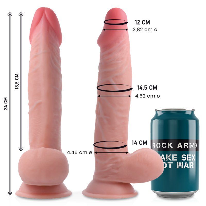 Rockarmy Dual Density Sherman Dildo Realista 24 Cm O 4.62 Cm