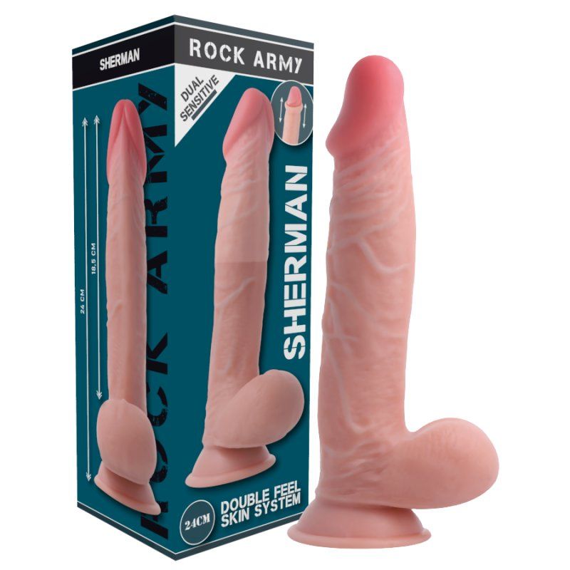 Rockarmy Dual Density Sherman Dildo Realista 24 Cm O 4.62 Cm