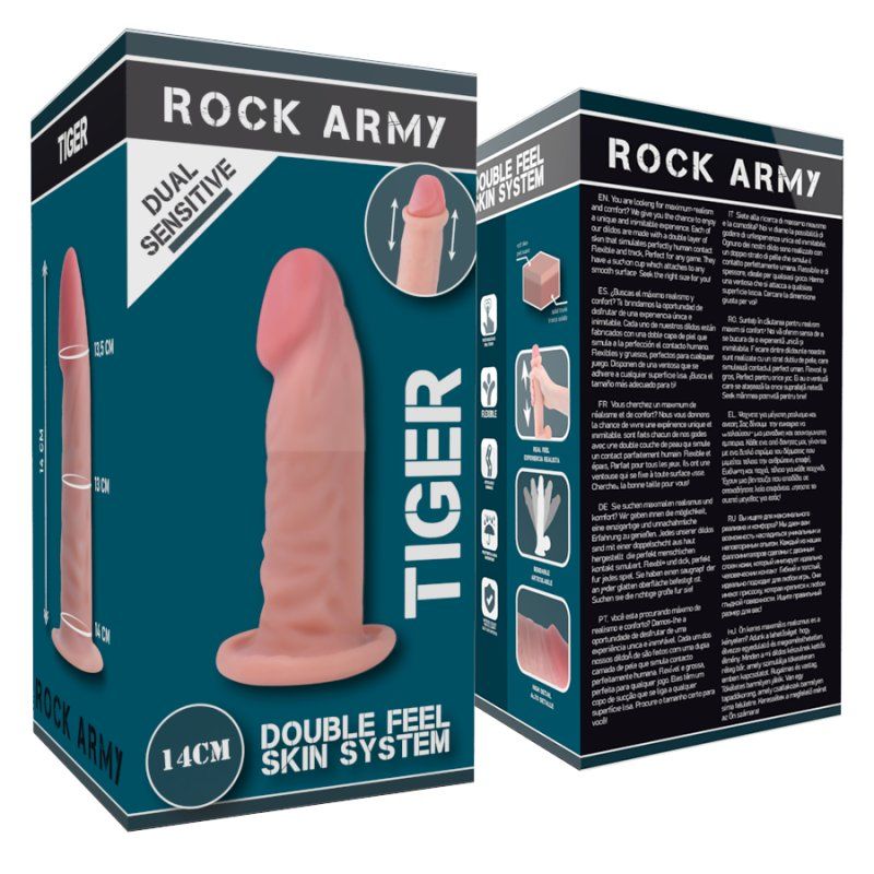 Rockarmy Dual Density Tiger Dildo Realista 14 Cm O 4.46 Cm