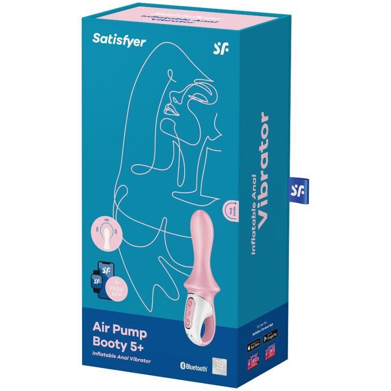 Satisfyer Air Pump Booty 5+ Rosa – Plug Anal Inflable 17,8 cm