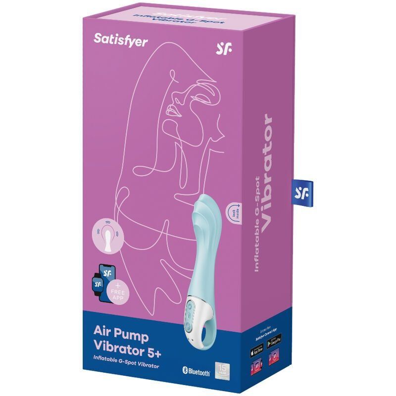 Satisfyer Air Pump Vibrator 5+ Azul – Vibrador Inflable 15 cm