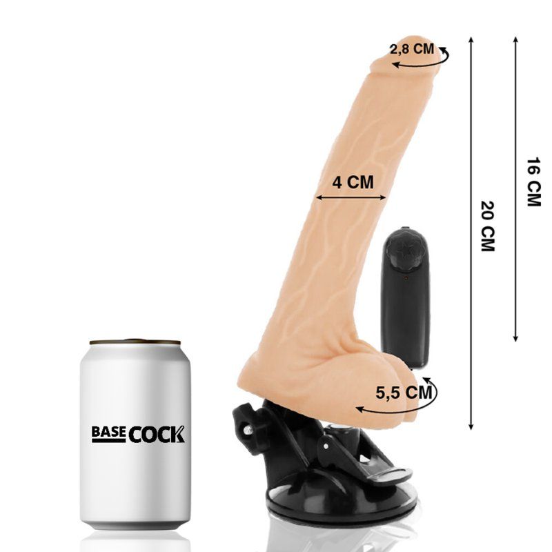 Basecock Vibrador Realistico Control Remoto Natural Con Testiculos 20 Cm O 4 Cm