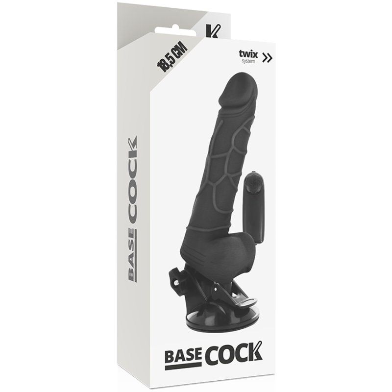 Basecock Vibrador Realistico Control Remoto Negro 18.5 Cm O 4Cm